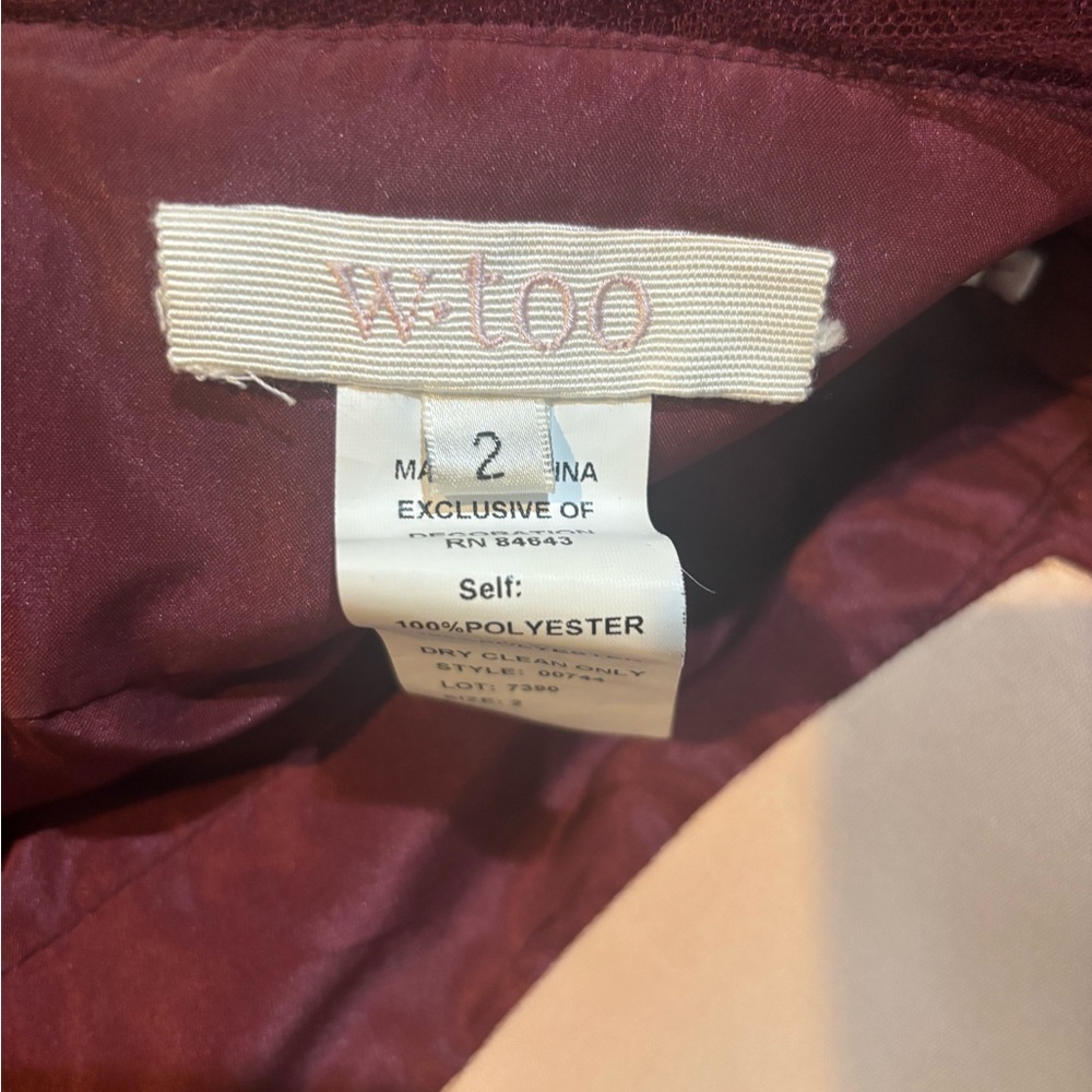Wtoo Deep Red Dress - Picture 4 of 5
